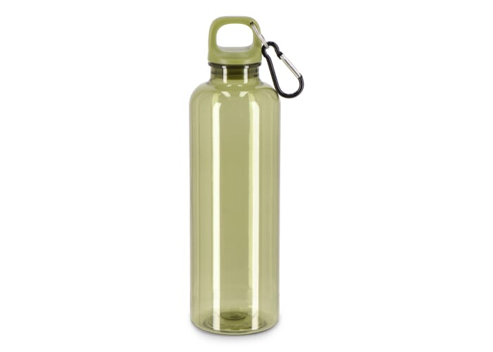 Bouteille promotionnelle 750ml avec mousqueton Noa R-PET Transparent / Vert olive